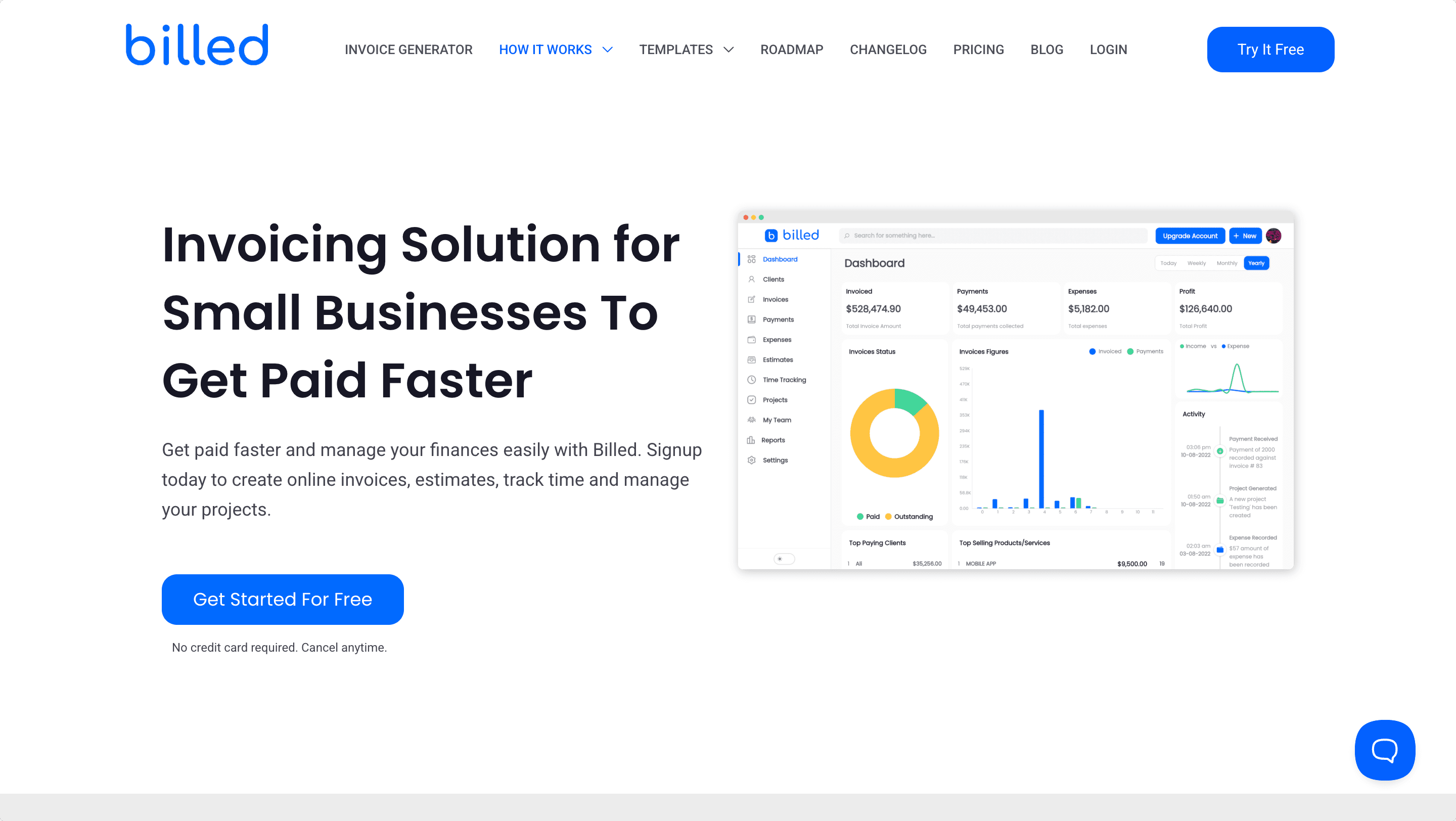 Billed — SaaS screenshot