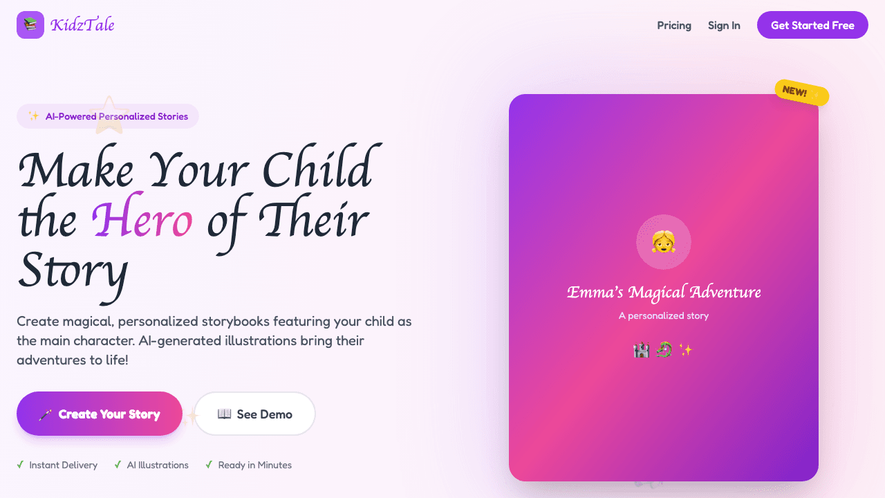 KidzTale — SaaS screenshot