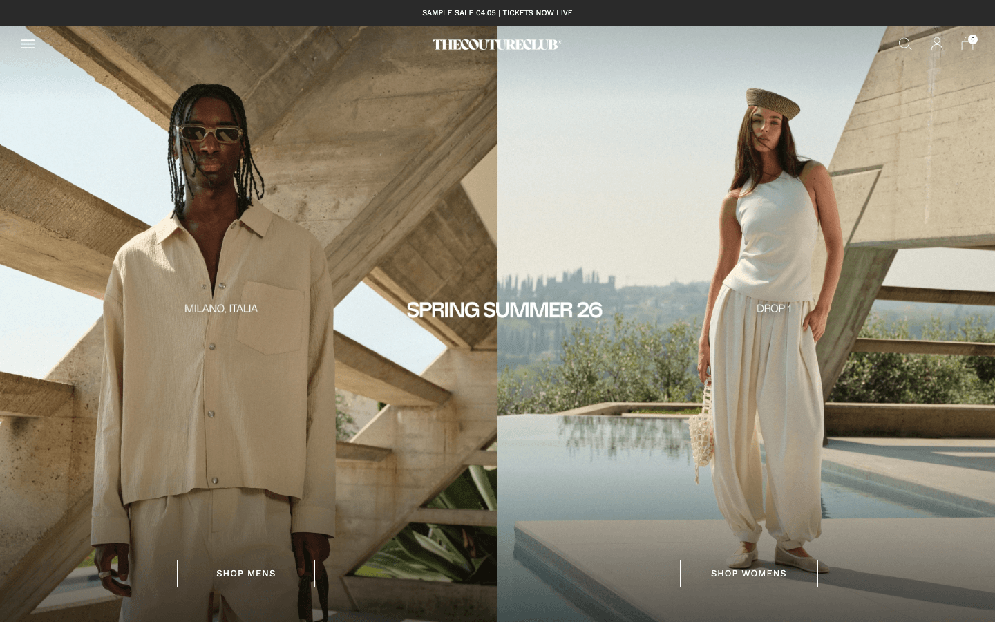 The Couture Club — E-commerce screenshot